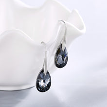 Load image into Gallery viewer, Milano Black Drop Swarovski Silver Earrings