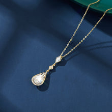 Load image into Gallery viewer, 18 K Gold Drop Swarovski Crystal Silver Necklace