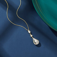 Load image into Gallery viewer, 18 K Gold Drop Swarovski Crystal Silver Necklace