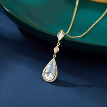 Load image into Gallery viewer, 18 K Gold Drop Swarovski Crystal Silver Necklace
