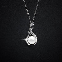 Load image into Gallery viewer, Flowery Pearl Pendant White Zircon Silver Necklace
