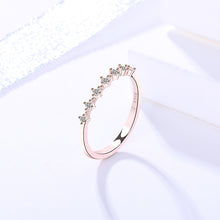 Load image into Gallery viewer, Rose Gold Flowery Zircon Inlaid Silver Ring