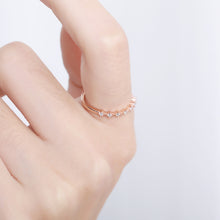 Load image into Gallery viewer, Rose Gold Flowery Zircon Inlaid Silver Ring