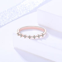 Load image into Gallery viewer, Rose  Gold  Flowery  Zircon  Inlaid  Silver  Ring
