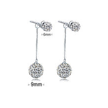 Load image into Gallery viewer, Crystal Ball Duo Zircon Studded Silver Earrings
