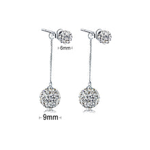 Load image into Gallery viewer, Crystal Ball Duo Zircon Studded Silver Earrings