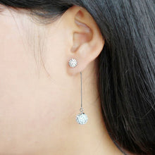 Load image into Gallery viewer, Crystal Ball Duo Zircon Studded Silver Earrings