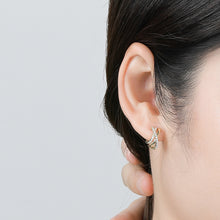 Load image into Gallery viewer, Viennese Layered White Zircon Silver Earrings