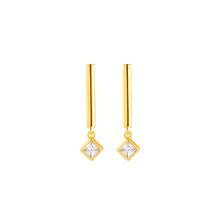 Load image into Gallery viewer, 18 K Gold Plated Zircon Drop Silver Earrings