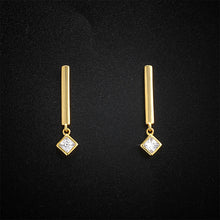 Load image into Gallery viewer, 18 K Gold Plated Zircon Drop Silver Earrings
