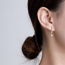 Load image into Gallery viewer, 18 K Gold Plated Zircon Drop Silver Earrings

