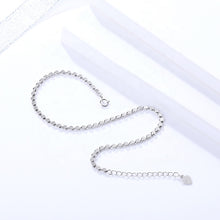 Load image into Gallery viewer, Eclectic Water Droplet Solid Silver Bead Anklet