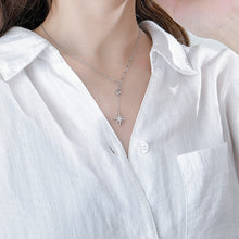Load image into Gallery viewer, Boho Star Moon White Zircon Silver Necklace