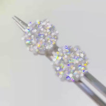 Load and play video in Gallery viewer, Roman Iced MOISSANITE Round Silver Earrings