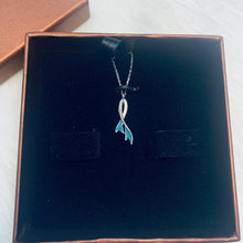Load image into Gallery viewer, Mermaid Tail Blue Zircon Pendant Silver Necklace