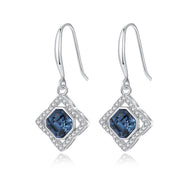 Amazon Blue Swarovski Crystal Silver Earrings
