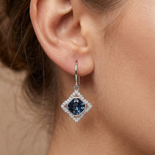 Load image into Gallery viewer, Amazon Blue Crystal Silver Earrings

