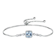 Milano Blue Topaz White Zircon Silver Bracelet