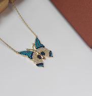 Milano Butterfly Pendant Silver Necklace