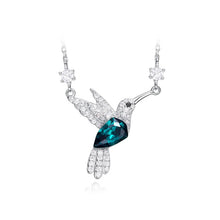 Load image into Gallery viewer, Green Bird Swarovski Crystal Silver Necklace Set
