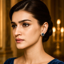 Load image into Gallery viewer, Blue Elegance Stud Swarovski Crystal Silver Earrings

