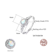 Load image into Gallery viewer, Blue Opal Gemstone Circle Band Silver Ring
