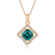 Emerald Lumina Swarovski Crystal Silver Necklace