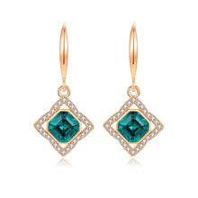 Load image into Gallery viewer, Emerald Lumina Swarovski Crystal Silver Earrings
