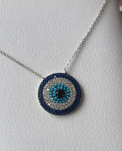 Load image into Gallery viewer, Evil Eye Zircon Pendant Silver Necklace
