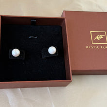 Load image into Gallery viewer, White Natural Pearl Stud Silver Earrings (11 MM)
