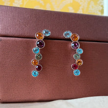 Load image into Gallery viewer, Colorful Swarovski Crystal Dangling Silver Earrings

