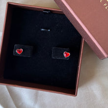 Load image into Gallery viewer, Red Heart Swarovski Crystal Exquisite Silver Earrings
