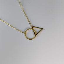 Load image into Gallery viewer, Triangle au Circle Pendant Adjustable Silver Necklace
