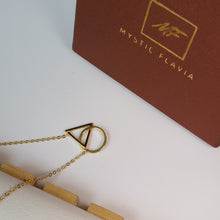 Load image into Gallery viewer, Triangle au Circle Pendant Adjustable Silver Necklace
