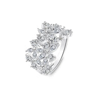 Pear de Marquis Cut White Zircon Silver Ring