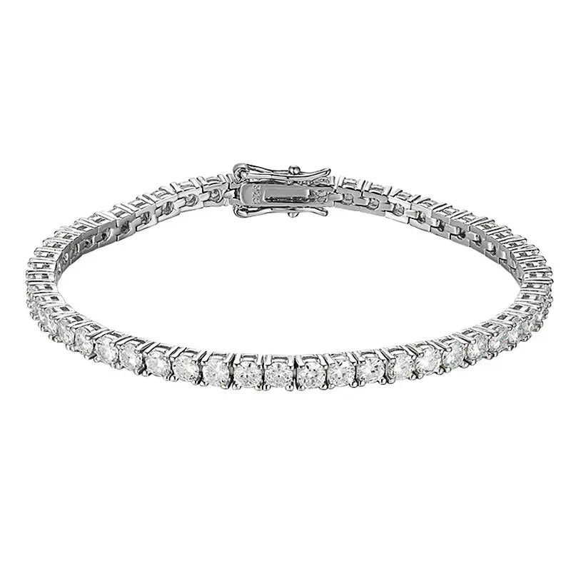 Milano MOISSANITE Square Tennis Silver Bracelet