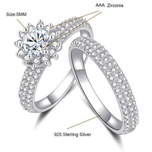 Load image into Gallery viewer, Parisian Eternal Flower Zircon Couple Silver Ring
