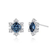Load image into Gallery viewer, Princess Diana Swarovski Crystal Stud Silver Earrings
