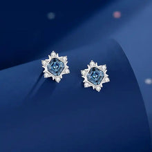 Load image into Gallery viewer, Princess Diana Swarovski Crystal Stud Silver Earrings
