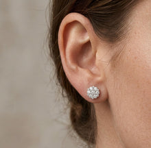 Load image into Gallery viewer, Roman Iced MOISSANITE Round Silver Earrings

