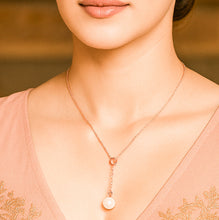 Load image into Gallery viewer, Rose Gold White Natural Pearl Silver Necklace
