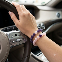 Load image into Gallery viewer, Rose_Quartz_And_Amethyst_Couple_Bracelet_8_MM__0014
