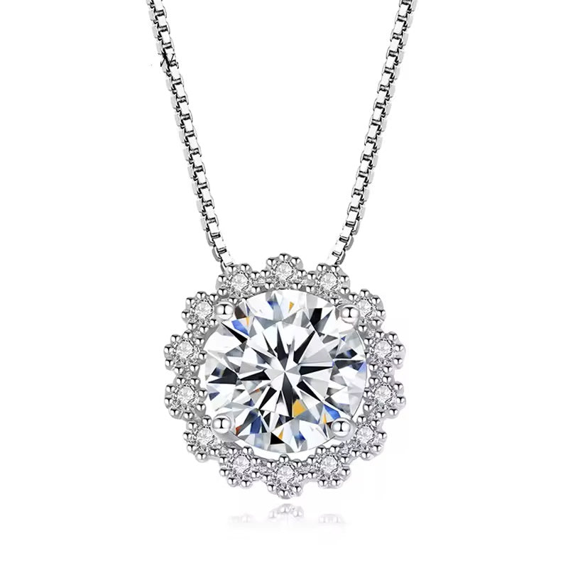 Venetian Solitaire MOISSANITE Princess Necklace