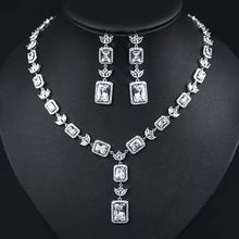 Load image into Gallery viewer, Princess Cut Zircon Silver Necklace Set in 925 Sterling Silver by MysticFlavia
