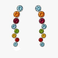 Colorful Crystal Dangling Silver Earrings in 925 Sterling Silver MysticFlavia