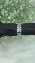 Load and play video in Gallery viewer, Solitaire MOISSANITE Preset Adjustable Silver Ring
