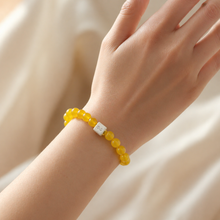 Load image into Gallery viewer, Yellow_Agate_infinity_Bracelet_1
