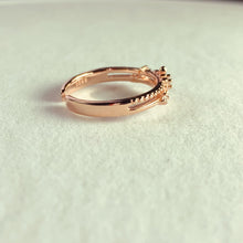 Load and play video in Gallery viewer, Rose Gold Dainty Floral Zircon Adjustable Silver Ring

