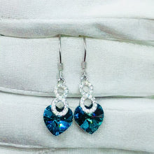 Load and play video in Gallery viewer, Infinity Swarovski Crystal  Hook Silver Earrings
