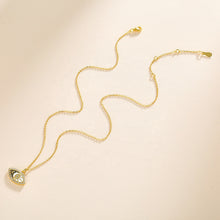 Load image into Gallery viewer, 18 K Gold Evil Eye White Blue Zircon Silver Necklace
